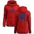 Women's Chicago Cubs ＃00 Custom Hoodie Red Custom RBI Pullover Hoodie -