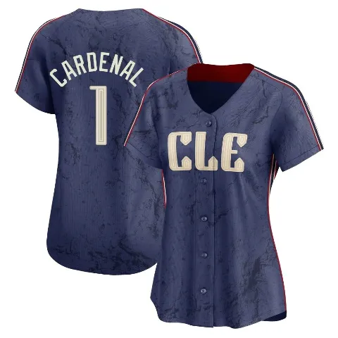 Women's Cleveland Guardians ＃1 Jose Cardenal Navy Limited 2024 City Connect Jersey