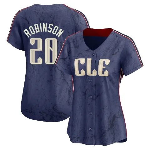 Women's Cleveland Guardians ＃20 Frank Robinson Navy Limited 2024 City Connect Jersey