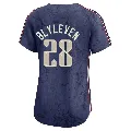 Women's Cleveland Guardians ＃28 Bert Blyleven Navy Limited 2024 City Connect Jersey