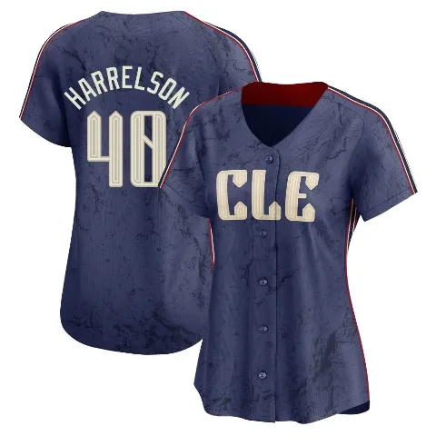 Women's Cleveland Guardians ＃40 Ken Harrelson Navy Limited 2024 City Connect Jersey
