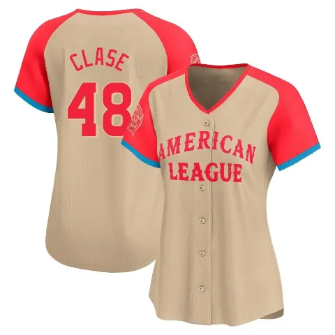 Women's Cleveland Guardians ＃48 Emmanuel Clase Cream Limited American League 2024 All-Star Game Jersey