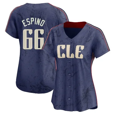 Women's Cleveland Guardians ＃66 Daniel Espino Navy Limited 2024 City Connect Jersey