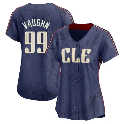 Women's Cleveland Guardians ＃99 Ricky Vaughn Navy Limited 2024 City Connect Jersey