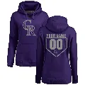 Women's Colorado Rockies ＃00 Custom Hoodie Purple Custom RBI Pullover Hoodie -
