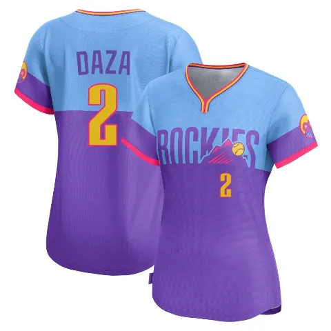 Women's Colorado Rockies ＃2 Yonathan Daza Purple/Light Limited Blue 2025 City Connect Jersey