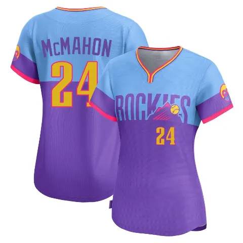 Women's Colorado Rockies ＃24 Ryan McMahon Purple/Light Limited Blue 2025 City Connect Jersey