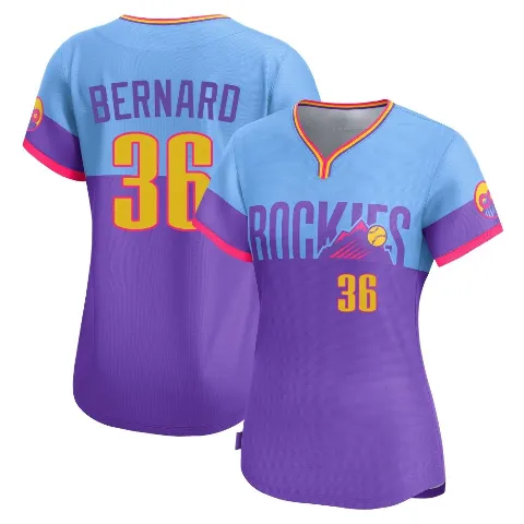 Women's Colorado Rockies ＃36 Wynton Bernard Purple/Light Limited Blue 2025 City Connect Jersey