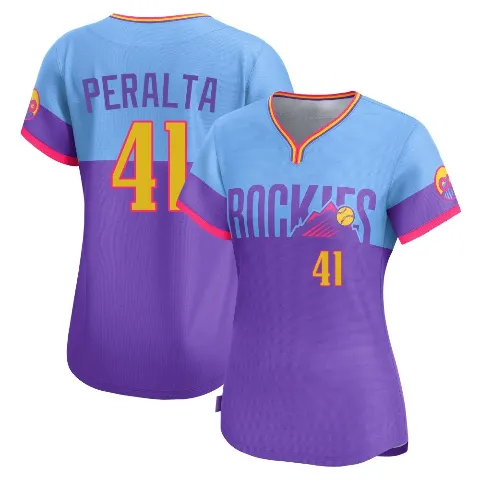 Women's Colorado Rockies ＃41 Luis Peralta Purple/Light Limited Blue 2025 City Connect Jersey