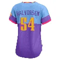 Women's Colorado Rockies ＃54 Seth Halvorsen Purple/Light Limited Blue 2025 City Connect Jersey