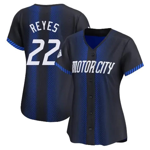 Women's Detroit Tigers ＃22 Victor Reyes Blue Limited 2024 City Connect Jersey
