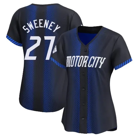 Women's Detroit Tigers ＃27 Trey Sweeney Blue Limited 2024 City Connect Jersey