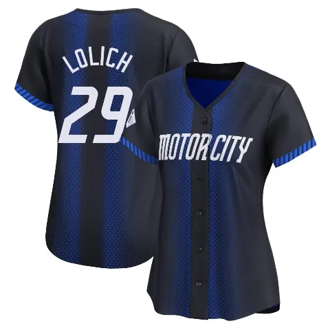 Women's Detroit Tigers ＃29 Mickey Lolich Blue Limited 2024 City Connect Jersey