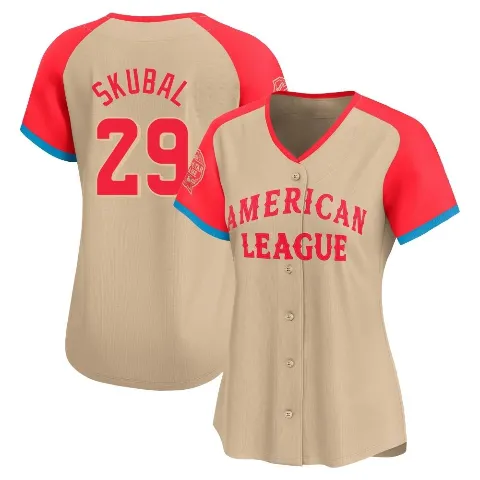 Women's Detroit Tigers ＃29 Tarik Skubal Cream Limited American League 2024 All-Star Game Jersey