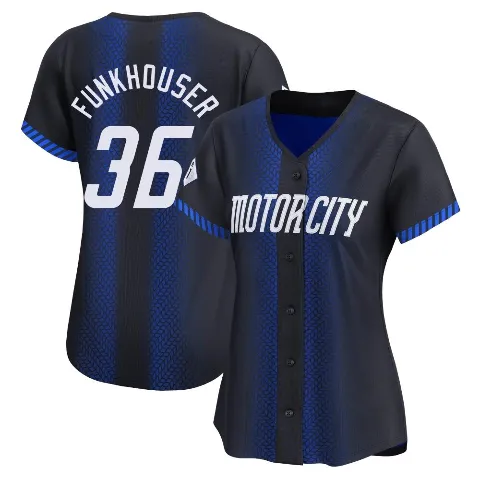 Women's Detroit Tigers ＃36 Kyle Funkhouser Blue Limited 2024 City Connect Jersey