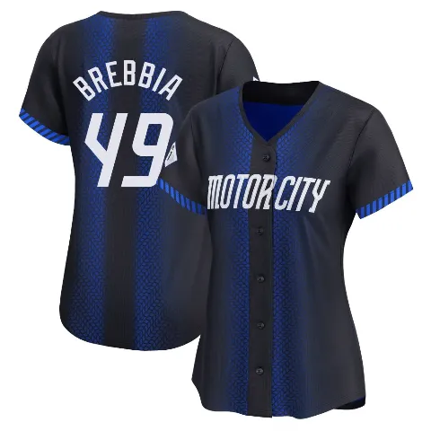 Women's Detroit Tigers ＃49 John Brebbia Blue Limited 2024 City Connect Jersey