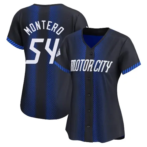 Women's Detroit Tigers ＃54 Keider Montero Blue Limited 2024 City Connect Jersey