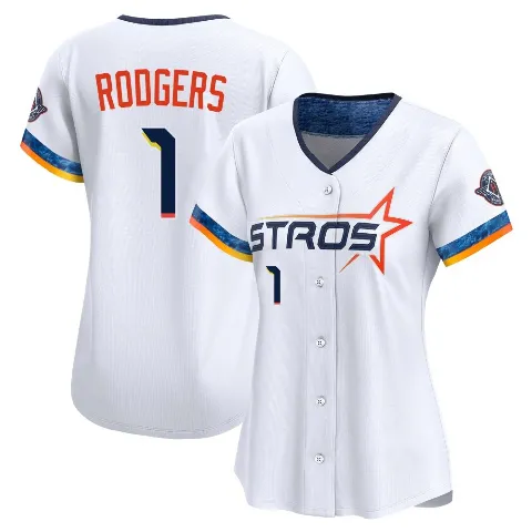Women's Houston Astros ＃1 Brendan Rodgers White Limited 2025 City Connect Jersey