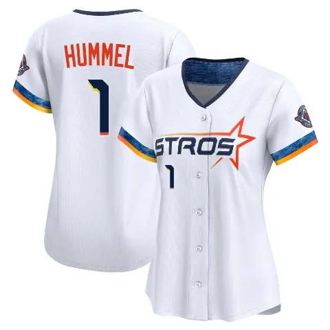Women's Houston Astros ＃1 Cooper Hummel White Limited 2025 City Connect Jersey