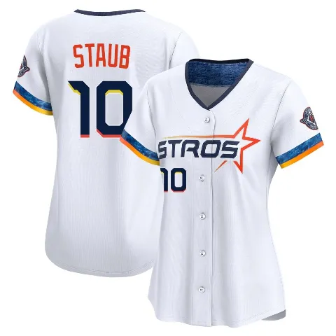 Women's Houston Astros ＃10 Rusty Staub White Limited 2025 City Connect Jersey
