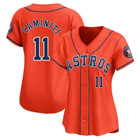 Women's Houston Astros ＃11 Ken Caminiti Orange Limited Alternate Jersey