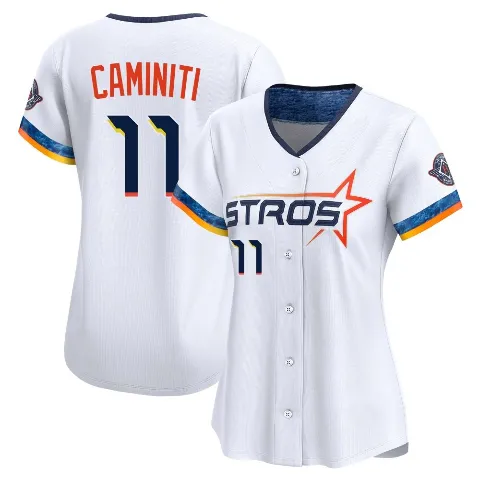 Women's Houston Astros ＃11 Ken Caminiti White Limited 2025 City Connect Jersey