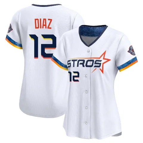 Women's Houston Astros ＃12 Aledmys Diaz White Limited 2025 City Connect Jersey