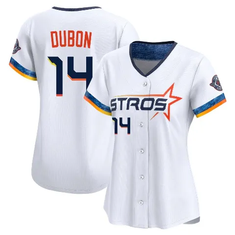 Women's Houston Astros ＃14 Mauricio Dubon White Limited 2025 City Connect Jersey