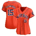 Women's Houston Astros ＃15 Isaac Paredes Orange Limited Alternate Jersey