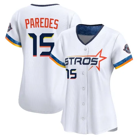 Women's Houston Astros ＃15 Isaac Paredes White Limited 2025 City Connect Jersey