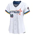 Women's Houston Astros ＃18 Jason Castro White Limited 2025 City Connect Jersey