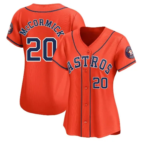 Women's Houston Astros ＃20 Chas McCormick Orange Limited Alternate Jersey