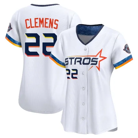 Women's Houston Astros ＃22 Roger Clemens White Limited 2025 City Connect Jersey