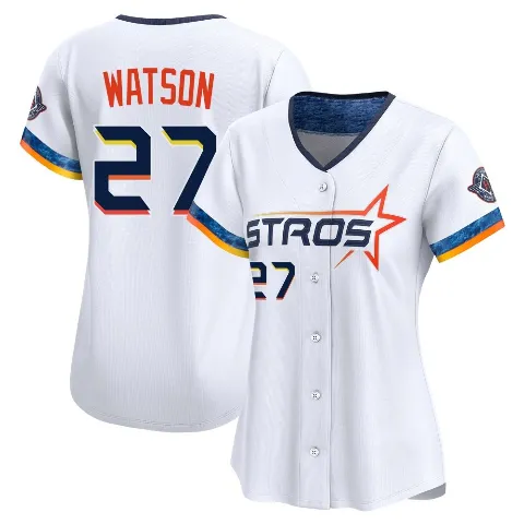 Women's Houston Astros ＃27 Bob Watson White Limited 2025 City Connect Jersey