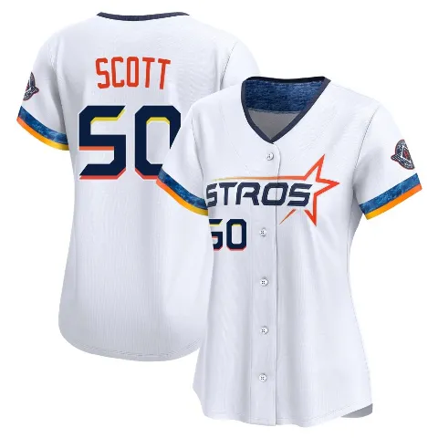 Women's Houston Astros ＃50 Tayler Scott White Limited 2025 City Connect Jersey