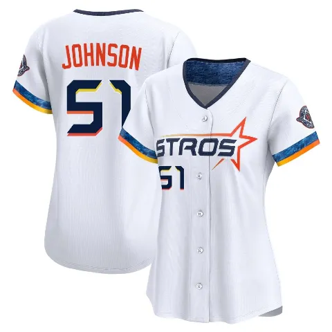 Women's Houston Astros ＃51 Randy Johnson White Limited 2025 City Connect Jersey