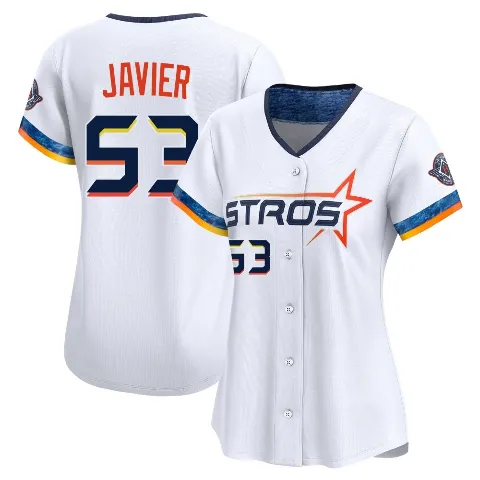 Women's Houston Astros ＃53 Cristian Javier White Limited 2025 City Connect Jersey