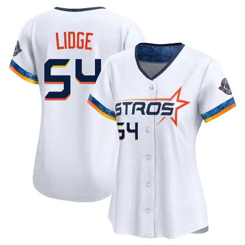 Women's Houston Astros ＃54 Brad Lidge White Limited 2025 City Connect Jersey