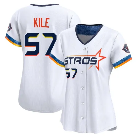 Women's Houston Astros ＃57 Darryl Kile White Limited 2025 City Connect Jersey