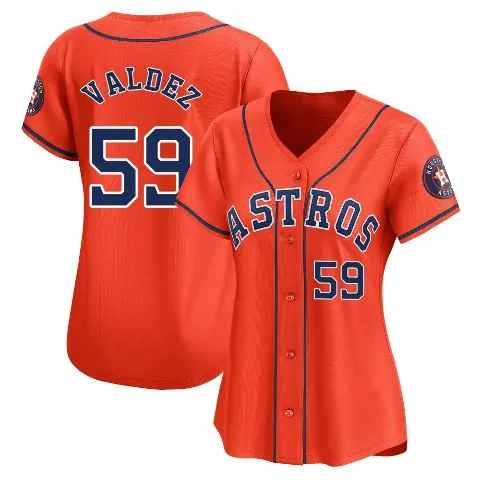 Women's Houston Astros ＃59 Framber Valdez Orange Limited Alternate Jersey