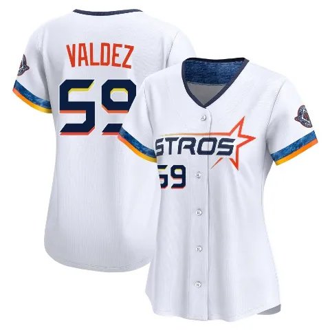 Women's Houston Astros ＃59 Framber Valdez White Limited 2025 City Connect Jersey