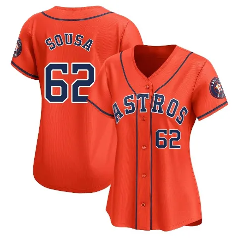 Women's Houston Astros ＃62 Bennett Sousa Orange Limited Alternate Jersey