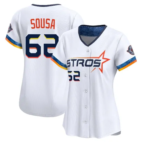 Women's Houston Astros ＃62 Bennett Sousa White Limited 2025 City Connect Jersey
