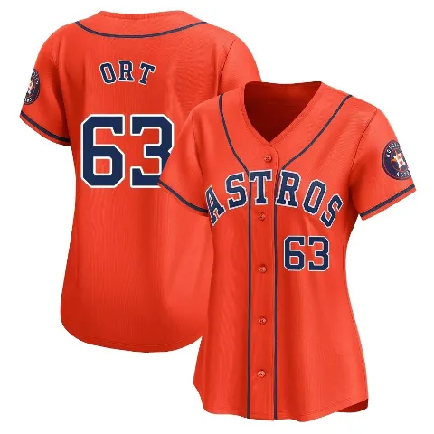 Women's Houston Astros ＃63 Kaleb Ort Orange Limited Alternate Jersey