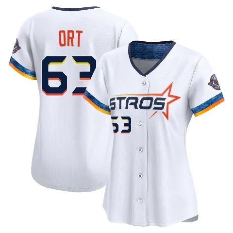 Women's Houston Astros ＃63 Kaleb Ort White Limited 2025 City Connect Jersey