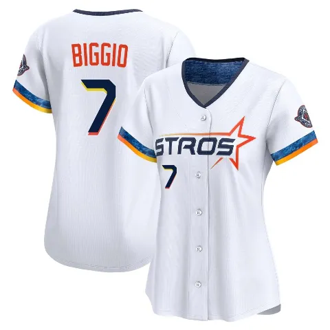 Women's Houston Astros ＃7 Craig Biggio White Limited 2025 City Connect Jersey