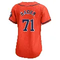 Women's Houston Astros ＃71 Josh Hader Orange Limited Alternate Jersey