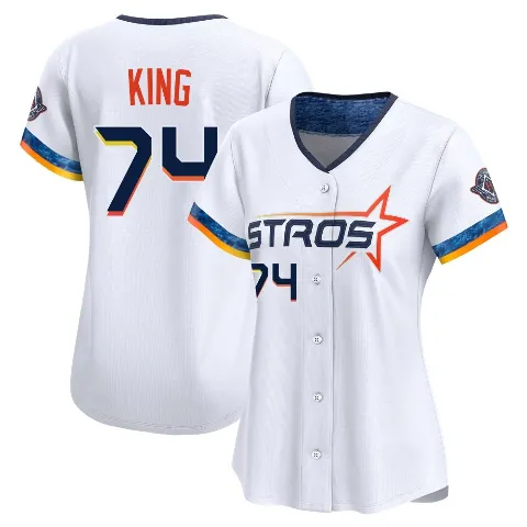 Women's Houston Astros ＃74 Bryan King White Limited 2025 City Connect Jersey