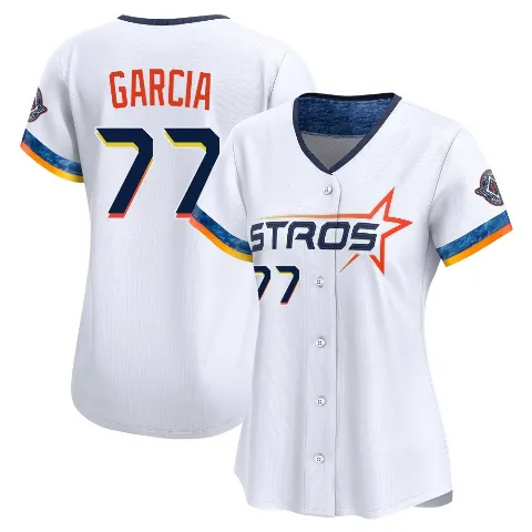 Women's Houston Astros ＃77 Luis Garcia White Limited 2025 City Connect Jersey