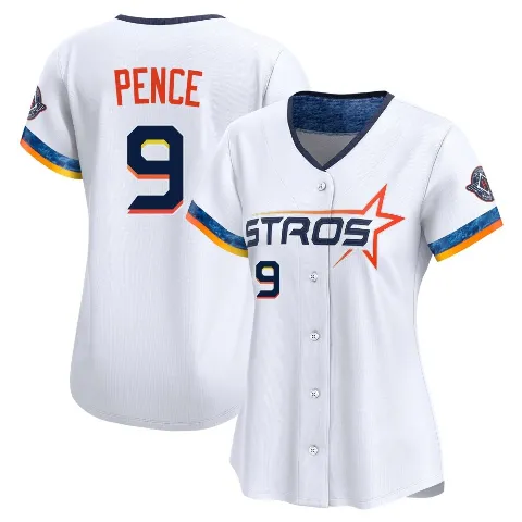 Women's Houston Astros ＃9 Hunter Pence White Limited 2025 City Connect Jersey